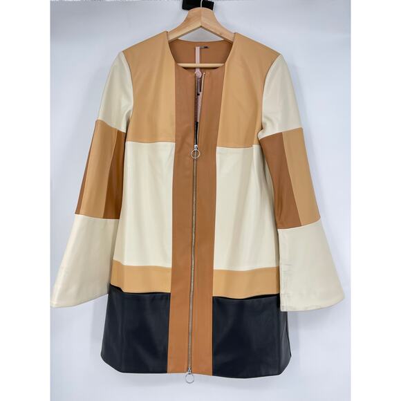 Alexis | NWT Cameron Dress in Multi Patchwork Faux Leather Shift AS IS M - Picture 3 of 16